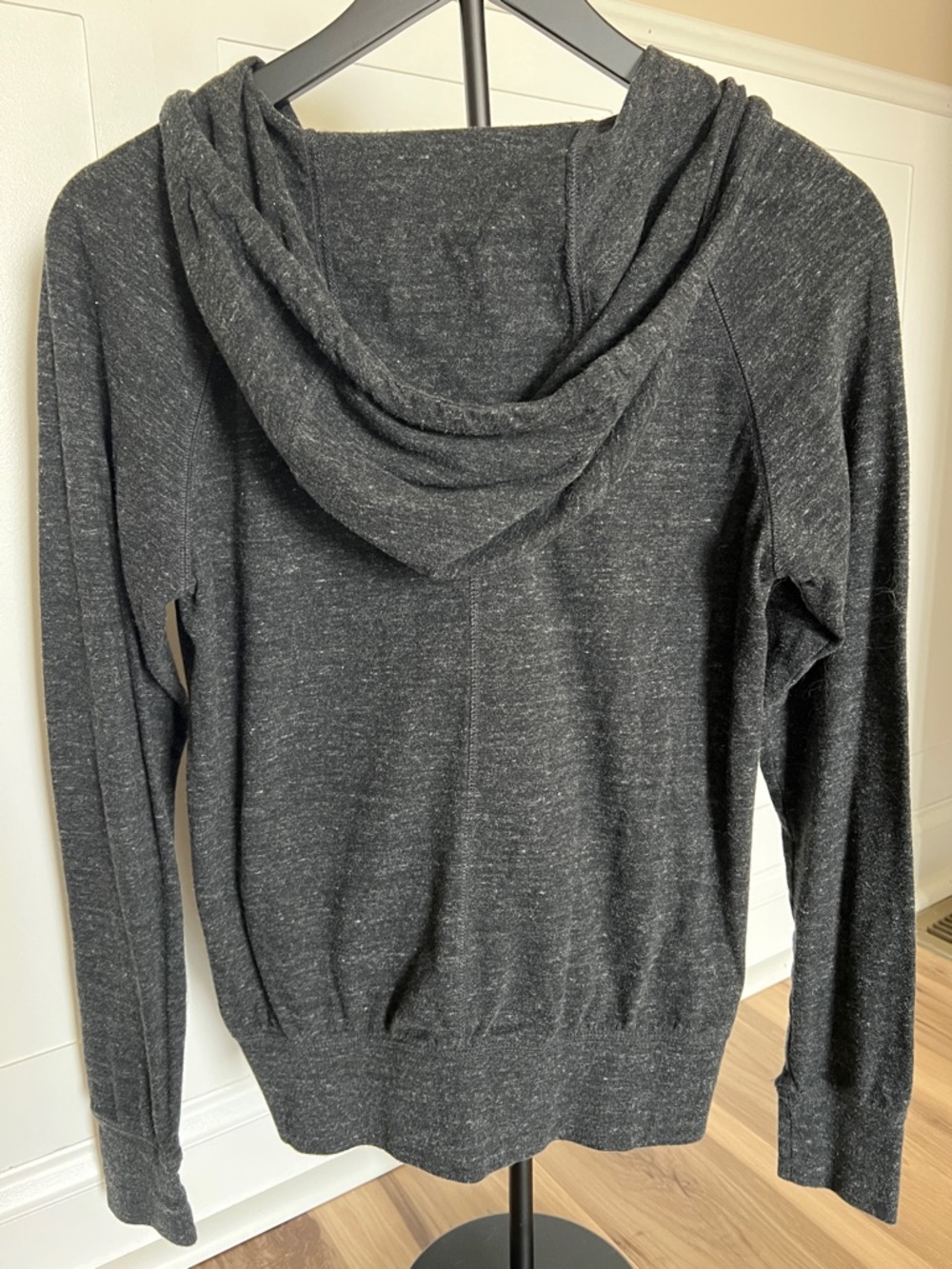 Nike Charcoal Gray Full-Zip Hoodie with White Logo - Picture 3 of 3